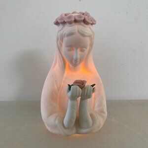 Illuminated Virgin Mary Porcelain Sculpture
